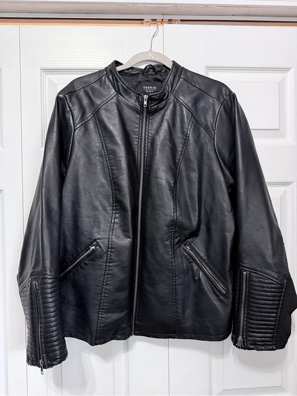 torrid Black Faux Leather Bomber Jacket